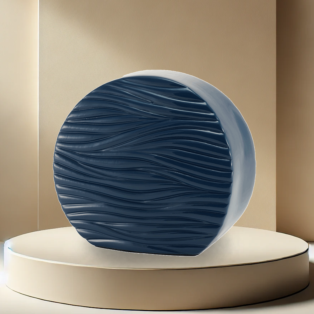 Windham Soft Waves Urn - Gloss Blue