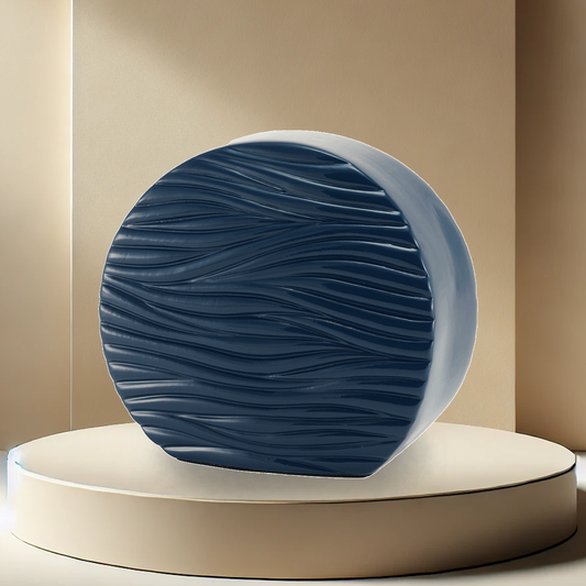 Windham Soft Waves Urn - Gloss Blue