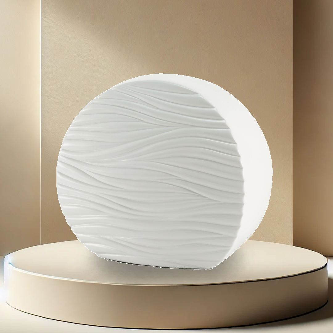 Windham Soft Waves Urn - Gloss White