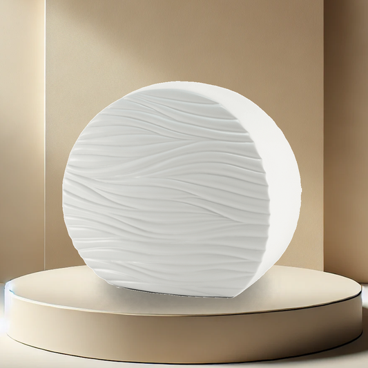 Windham Soft Waves Urn - Gloss White