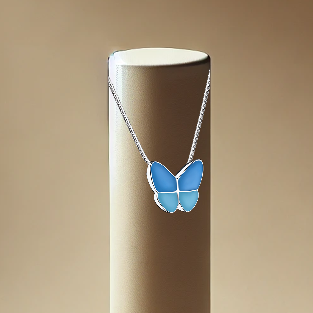 Wings Of Hope Ash Pendant - Blue | Memorial Jewellery