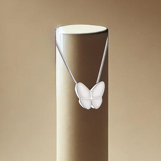 Wings Of Hope Ash Pendant - Pearl White | Memorial Jewellery