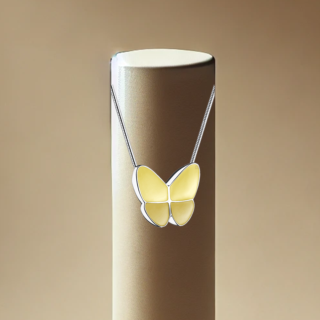Wings Of Hope Ash Pendant - Yellow | Memorial Jewellery