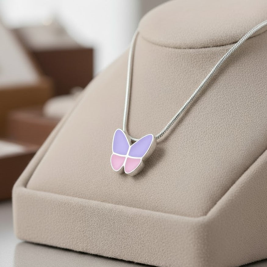 Wings Of Hope Ash Pendant - Lavender/Pink | Memorial Jewellery