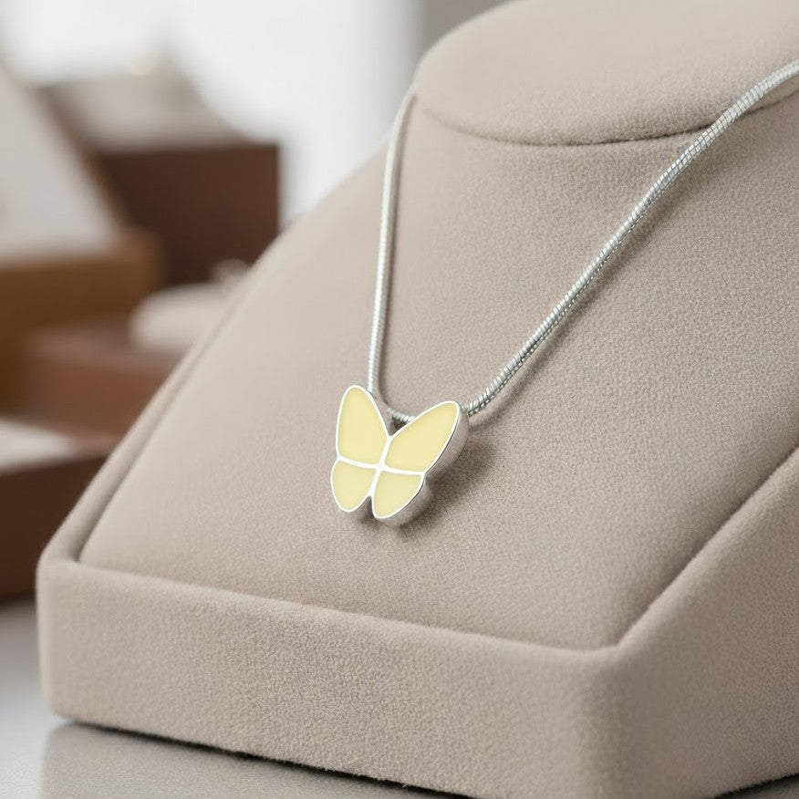 Wings Of Hope Ash Pendant - Yellow | Memorial Jewellery