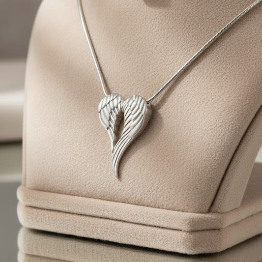 Angel Wings Ash Pendant - Silver | Memorial Jewellery