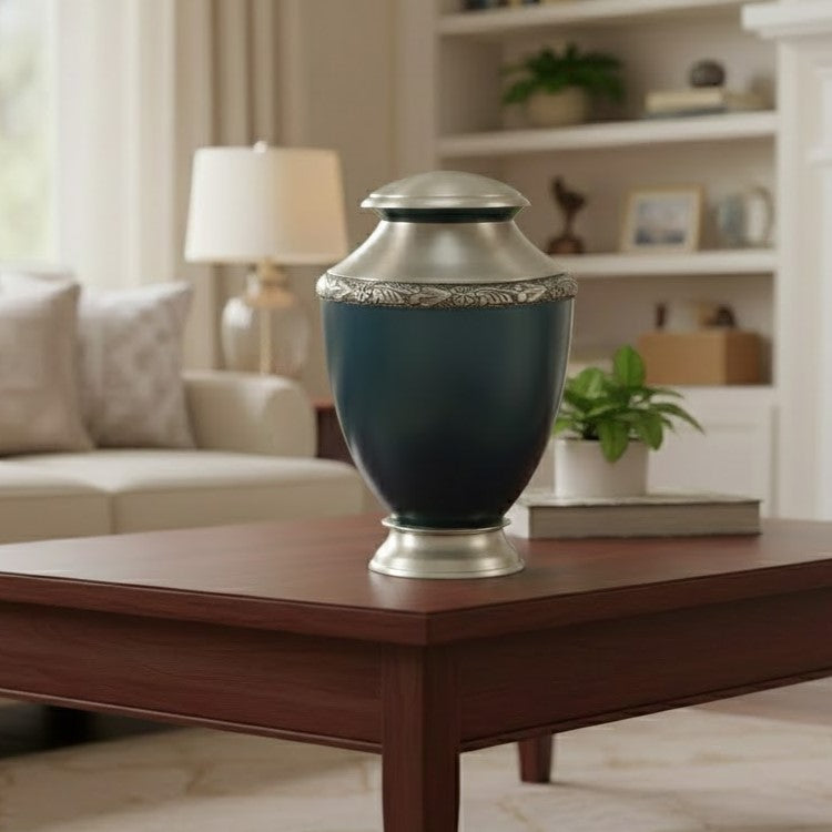 Artisan Indigo Urn