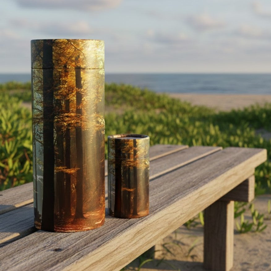 Autumn Woods Scattering Tube Urn