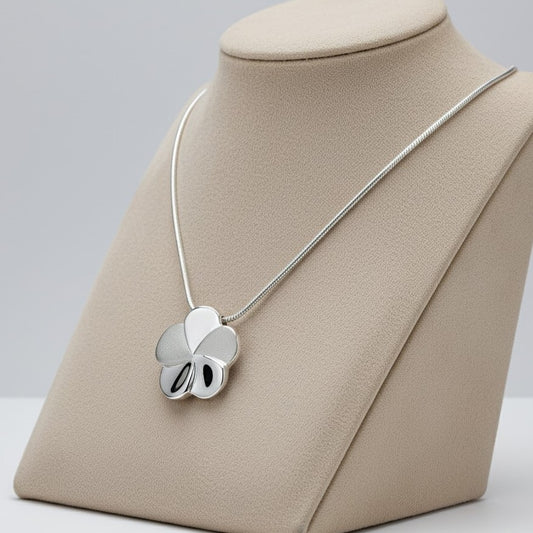 Bloom Two Tone Ash Pendant - Silver | Memorial Jewellery