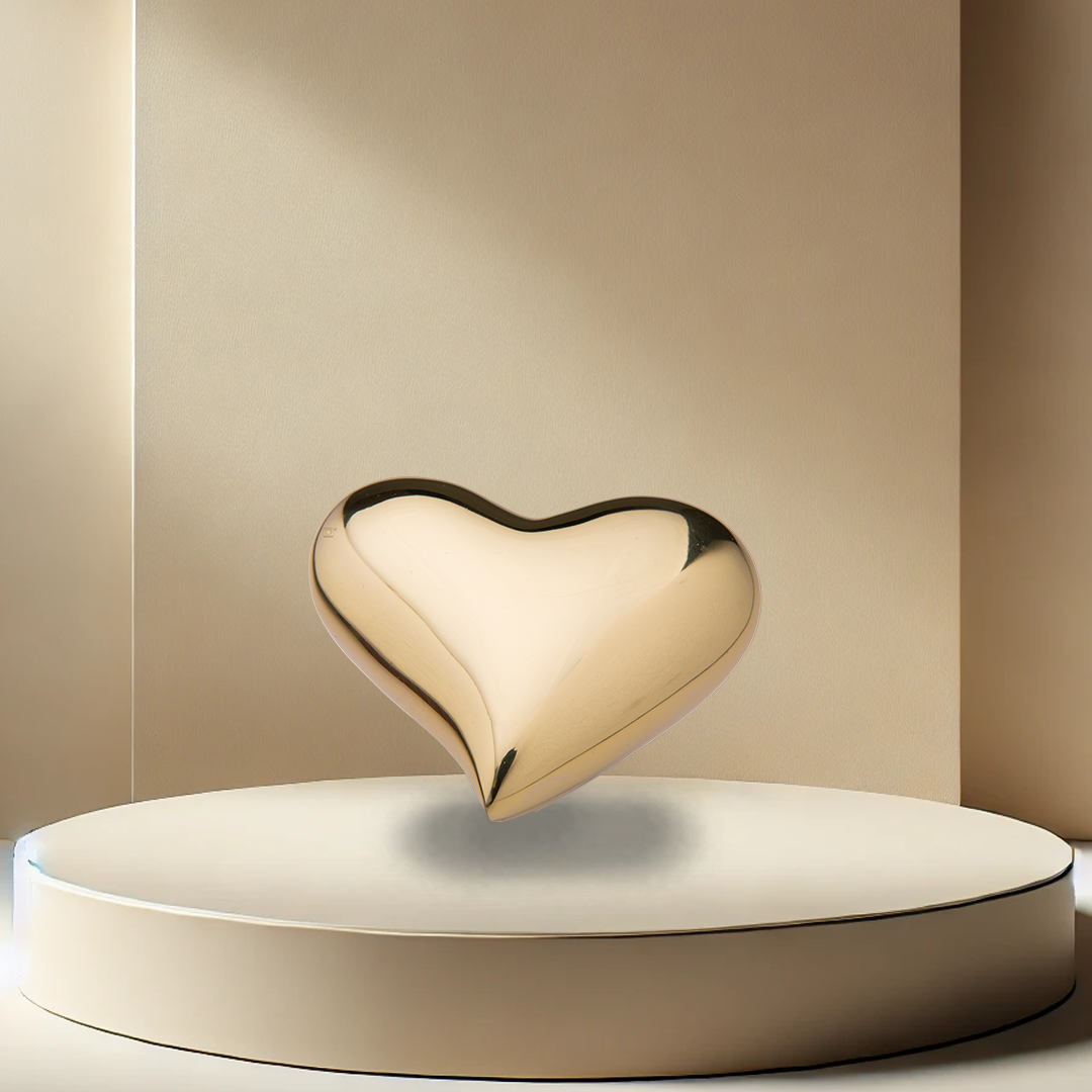 Bright Gold Heart Urn