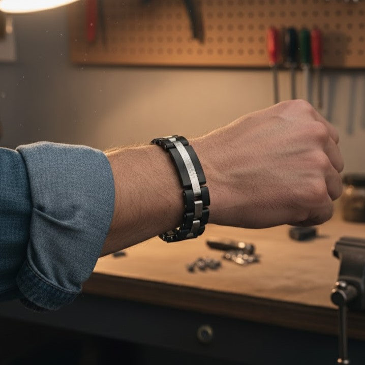 Cable Link Bracelet - Onyx | Memorial Jewellery