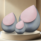 Drop Urn - French Grey/Brushed Rose Gold