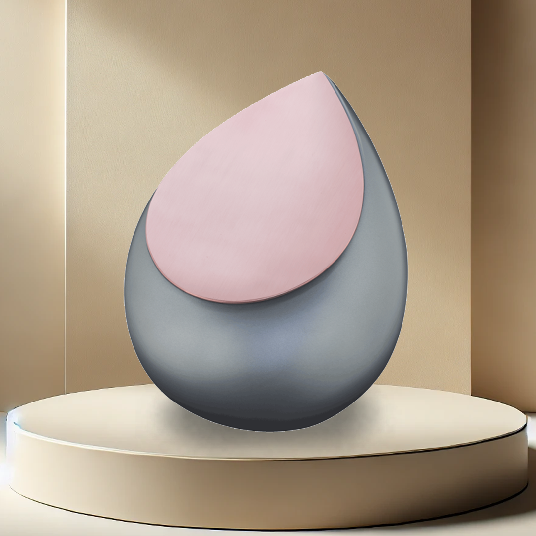 Drop Urn - French Grey/Brushed Rose Gold