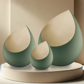 Drop Urn - Sage Green/Brushed Gold