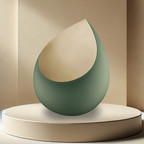Drop Urn - Sage Green/Brushed Gold