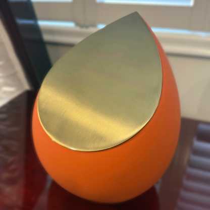 Drop Urn - Terracotta/Brushed Gold