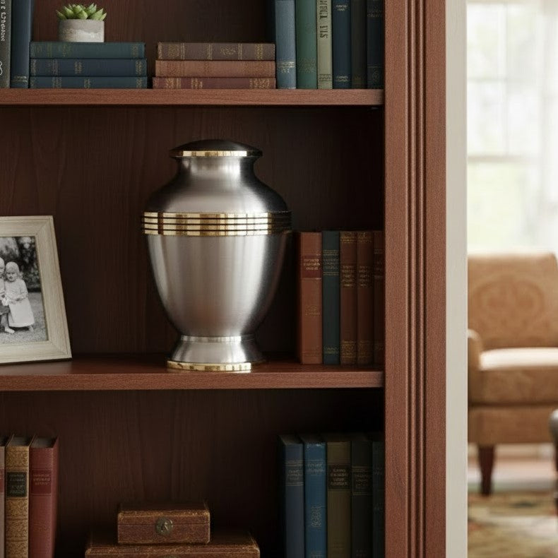 Elegant Pewter Urn
