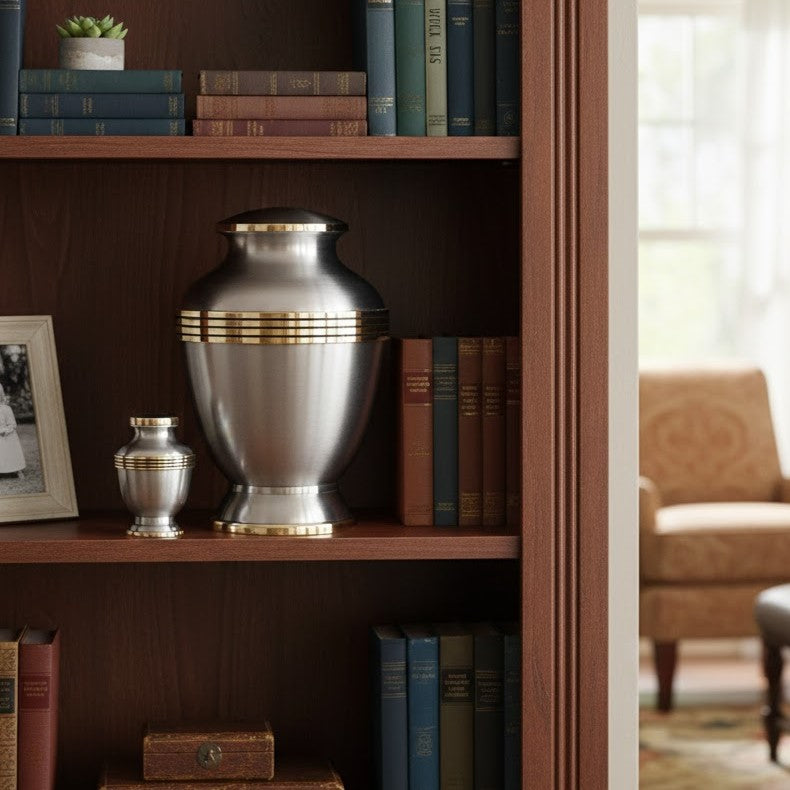 Elegant Pewter Urn