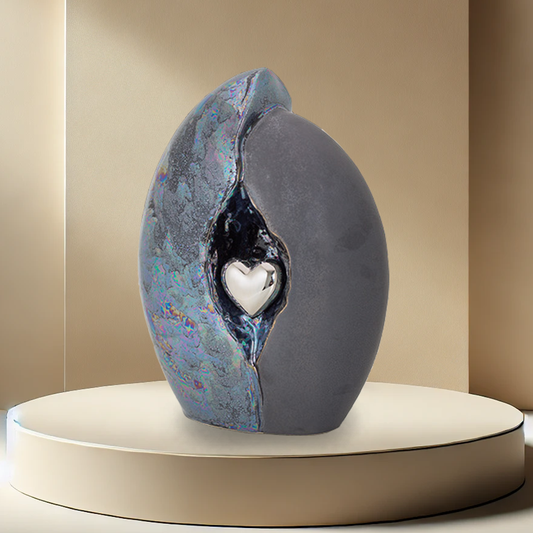 Encased Heart Urn - Midnight