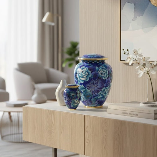 Floral Blue Elite Urn
