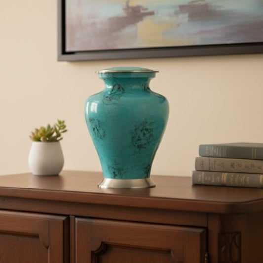Glenwood Blue Marble Urn