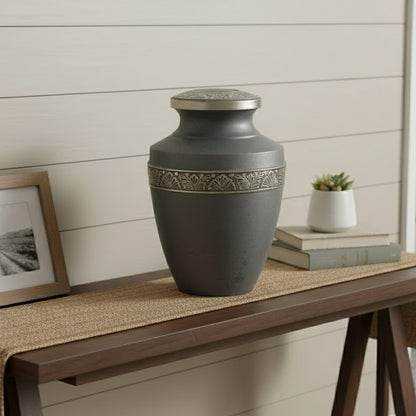 Grecian Rustic Pewter Urn