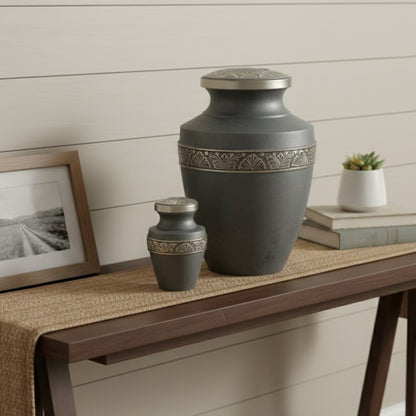 Grecian Rustic Pewter Urn