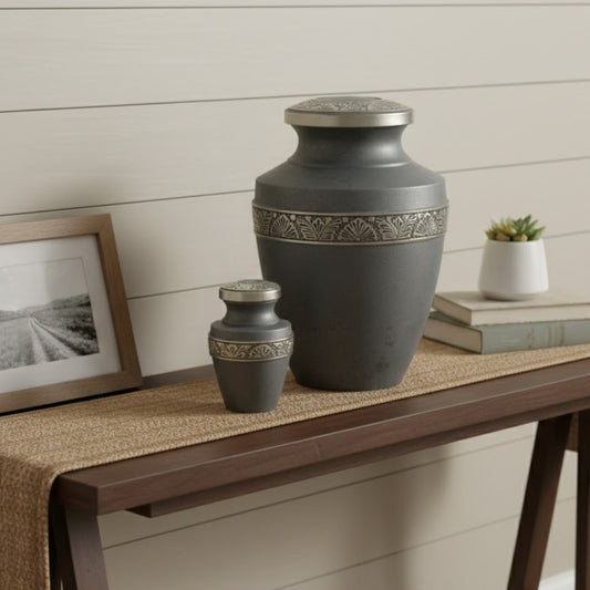 Grecian Rustic Pewter Urn