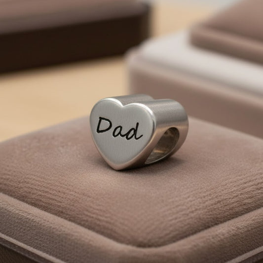Heart 'Dad' Ash Bead | Memorial Jewellery