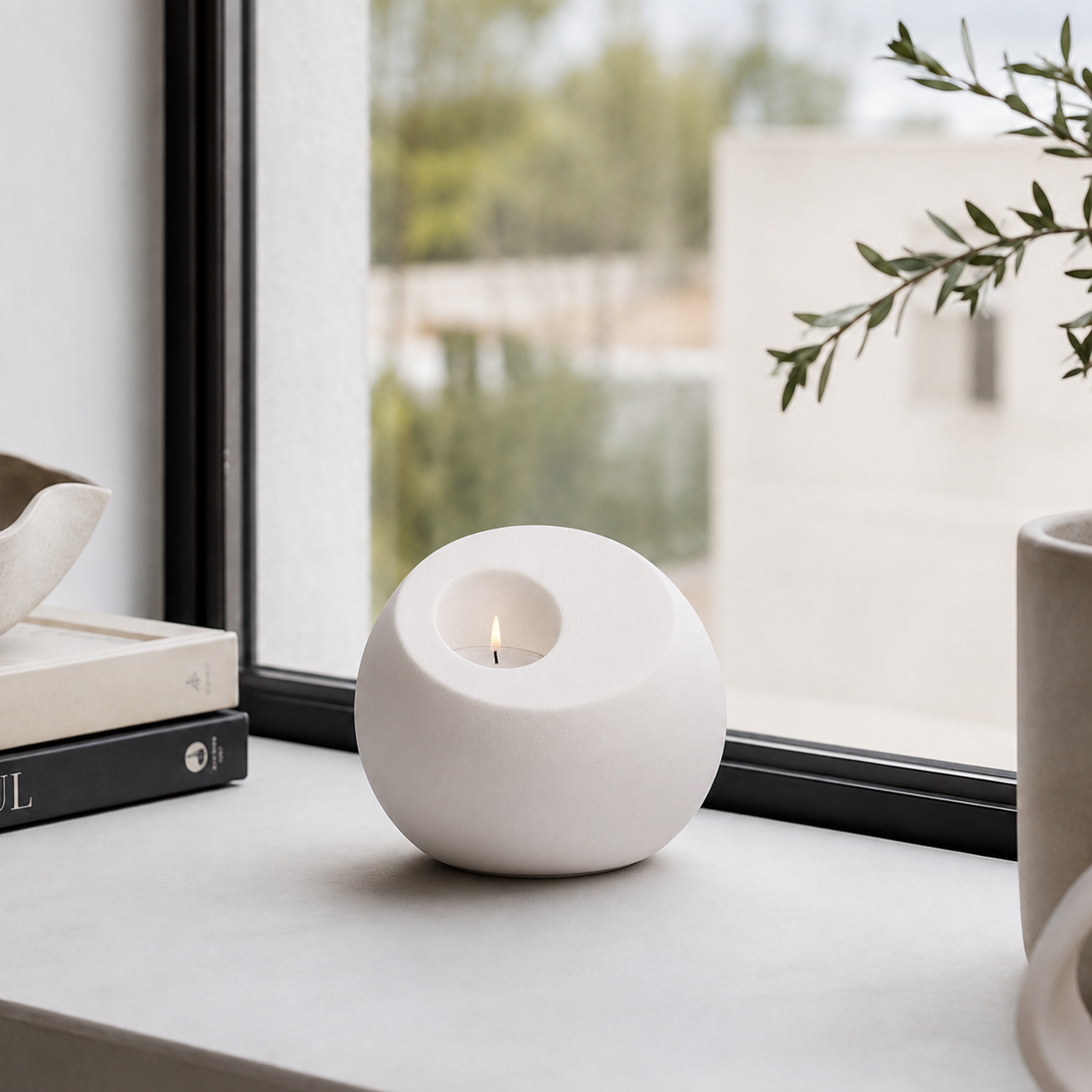 Lumos White Tealight Candle Holder Urn