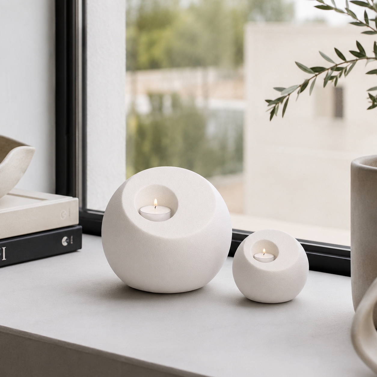 Lumos White Tealight Candle Holder Urn