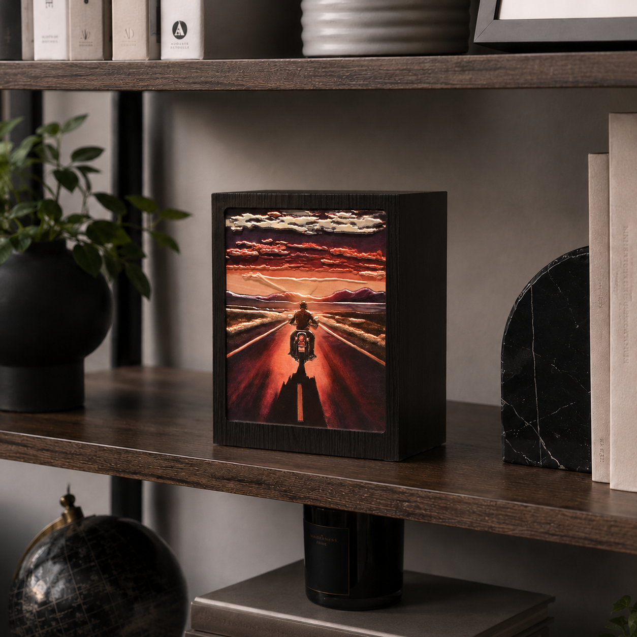 Motorcycle Sunset Urn
