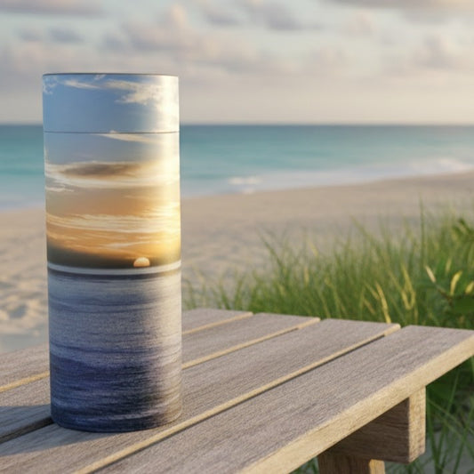Ocean Sunset Scattering Tube Urn