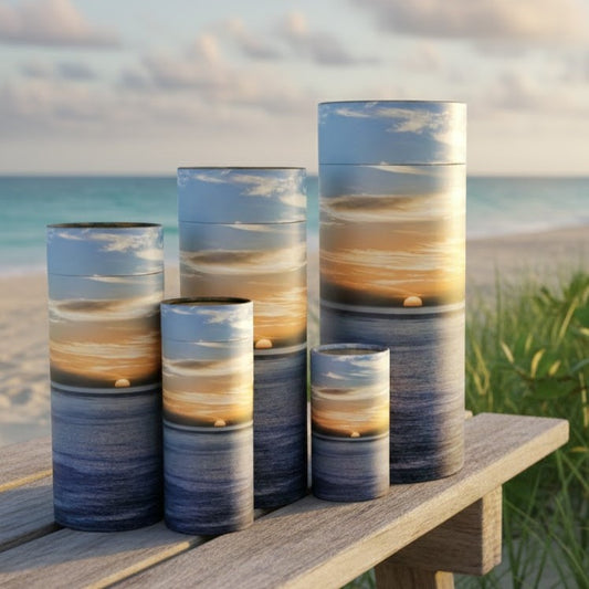 Ocean Sunset Scattering Tube Urn