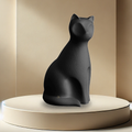 Porcelain Cat Urn - Black