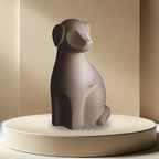 Porcelain Dog Urn - Brown