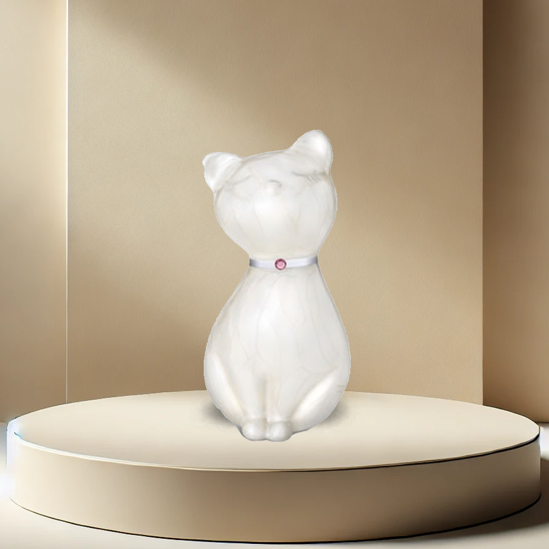 Princess Cat Urn - White