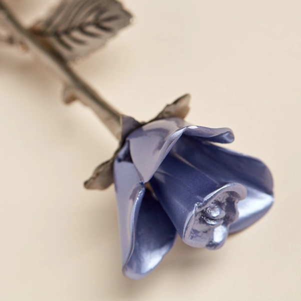 Rose Urn - Lavender with Pewter Stem