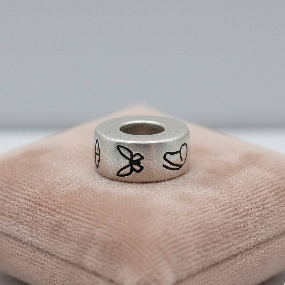 Round Butterfly Ash Bead | Memorial Jewellery