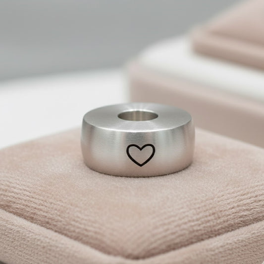 Round Love Heart Ash Bead | Memorial Jewellery