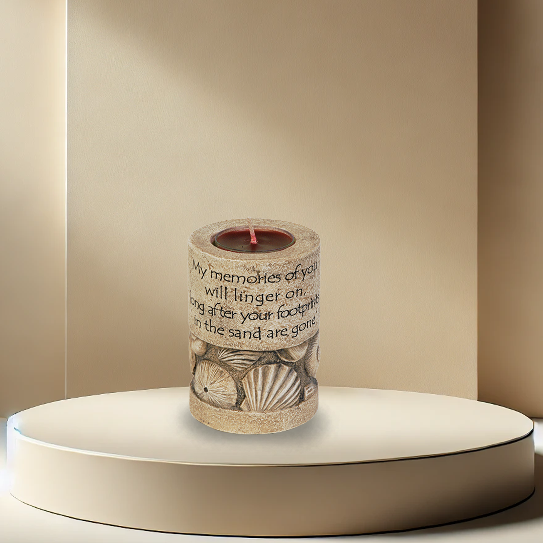 Seashells Stone Candle Urn