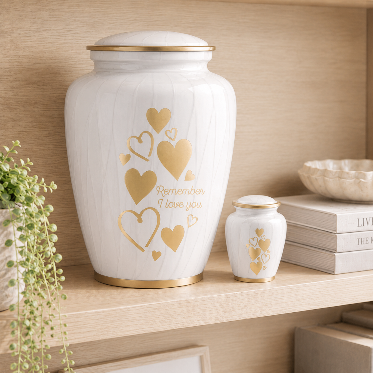 Serenity Pearl Hearts Urn