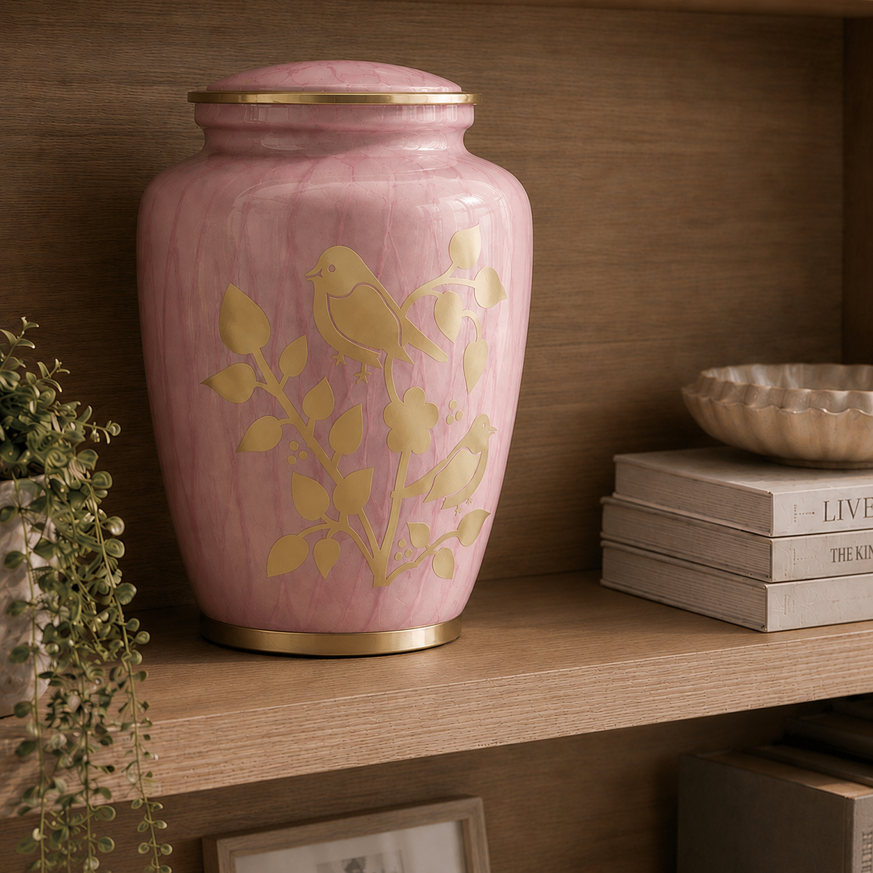 Serenity Birds Urn - Pink