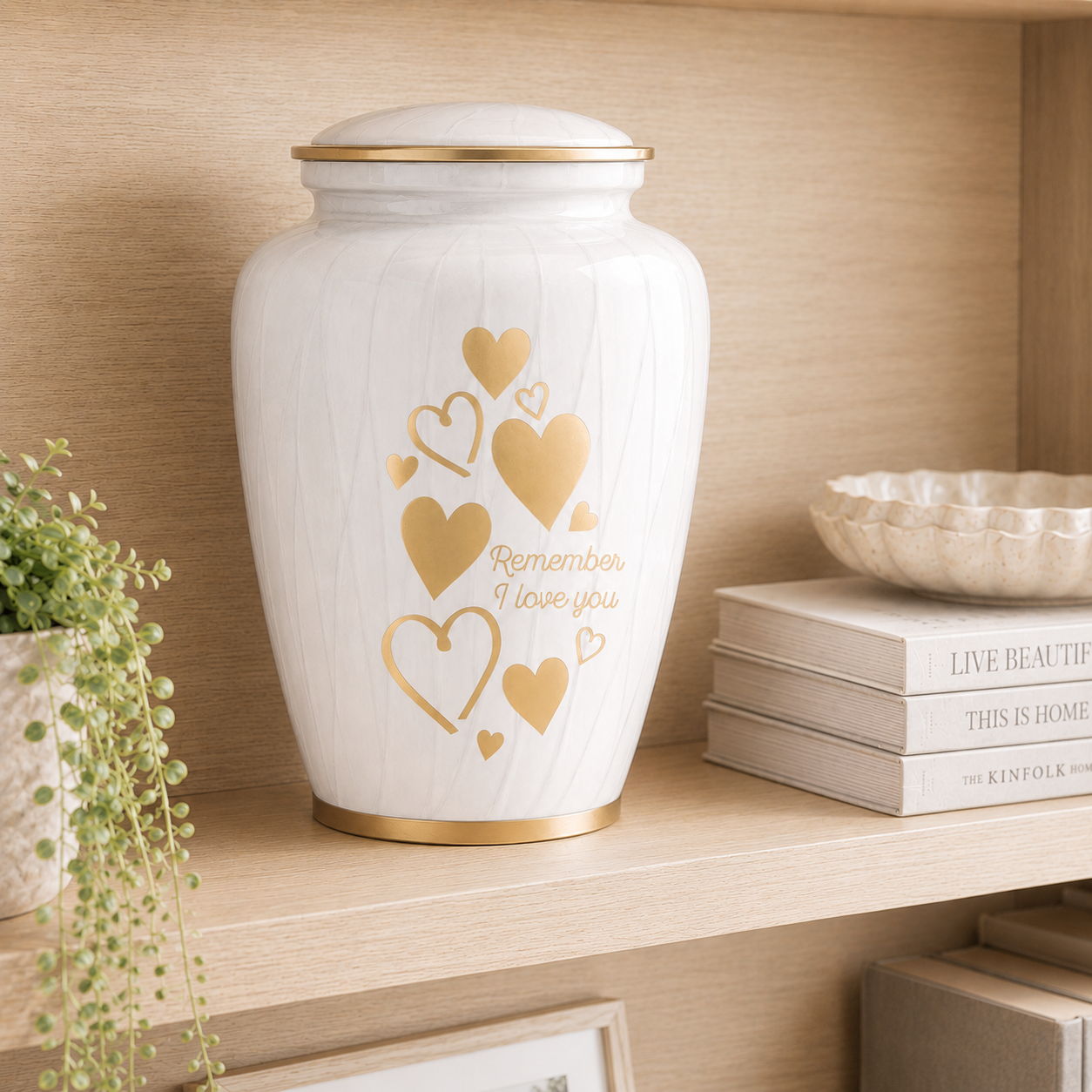 Serenity Pearl Hearts Urn