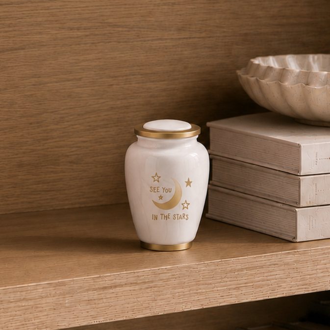Serenity Pearl Stars Keepsake Urn