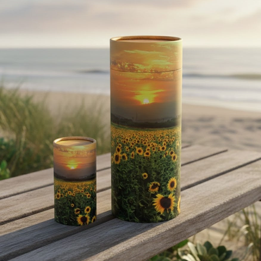 Sunflowers Scattering Tube Urn
