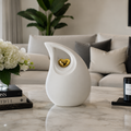 Teardrop Heart White Urn