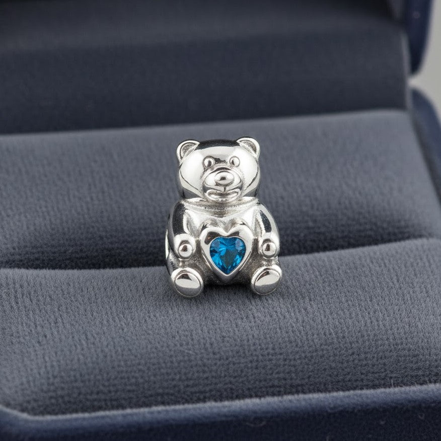 Treasure Bear Ash Bead - Blue | Memorial Jewellery
