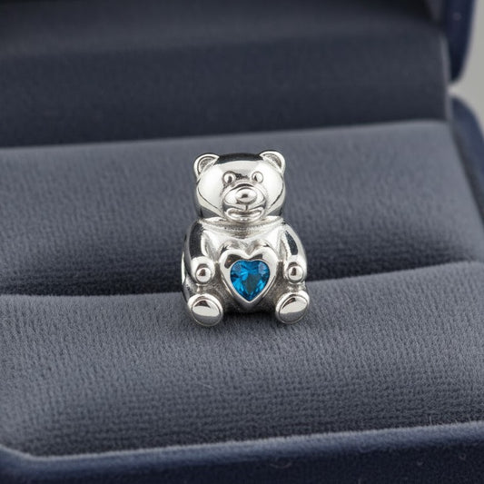 Treasure Bear Ash Bead - Blue | Memorial Jewellery