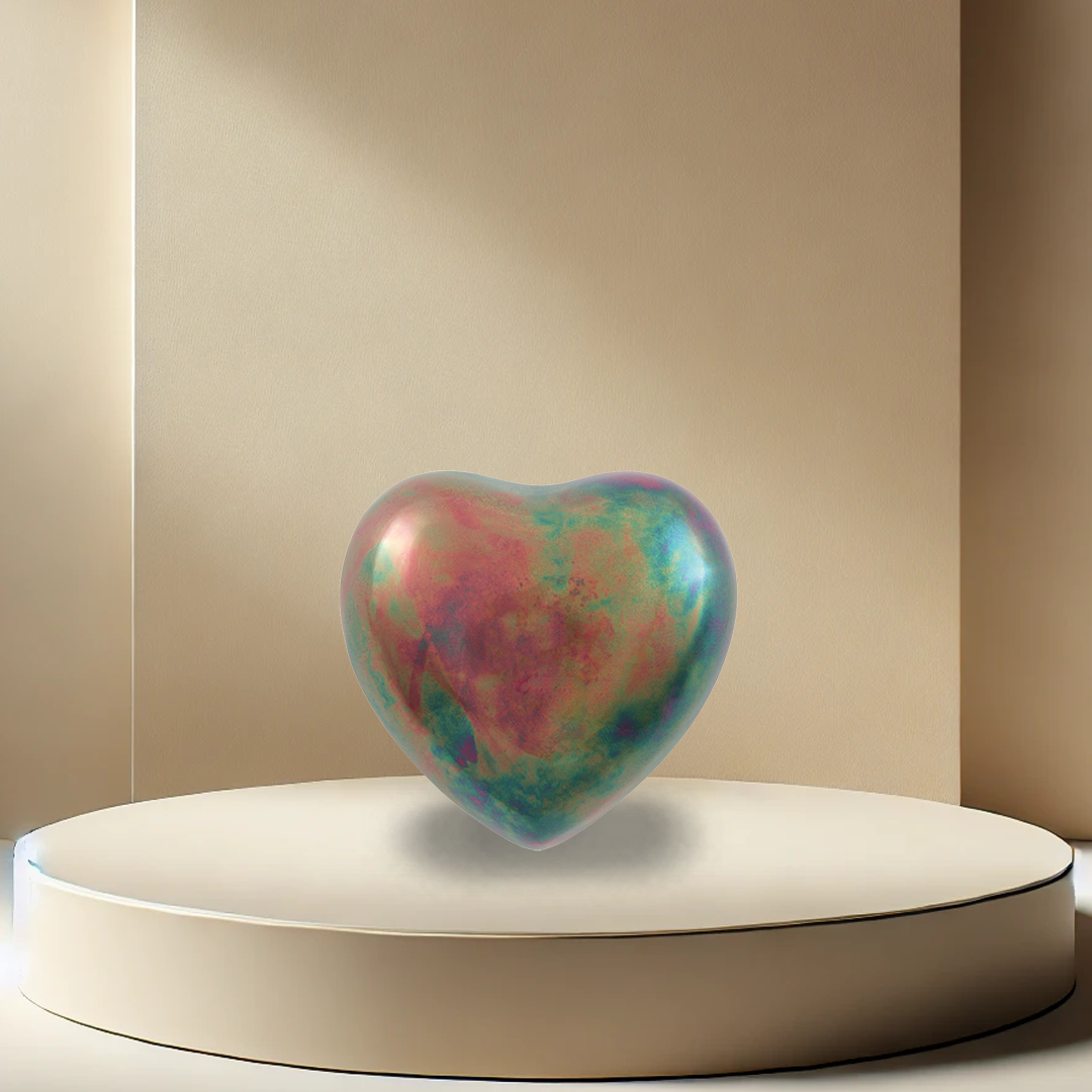Vivid Raku Heart Urn